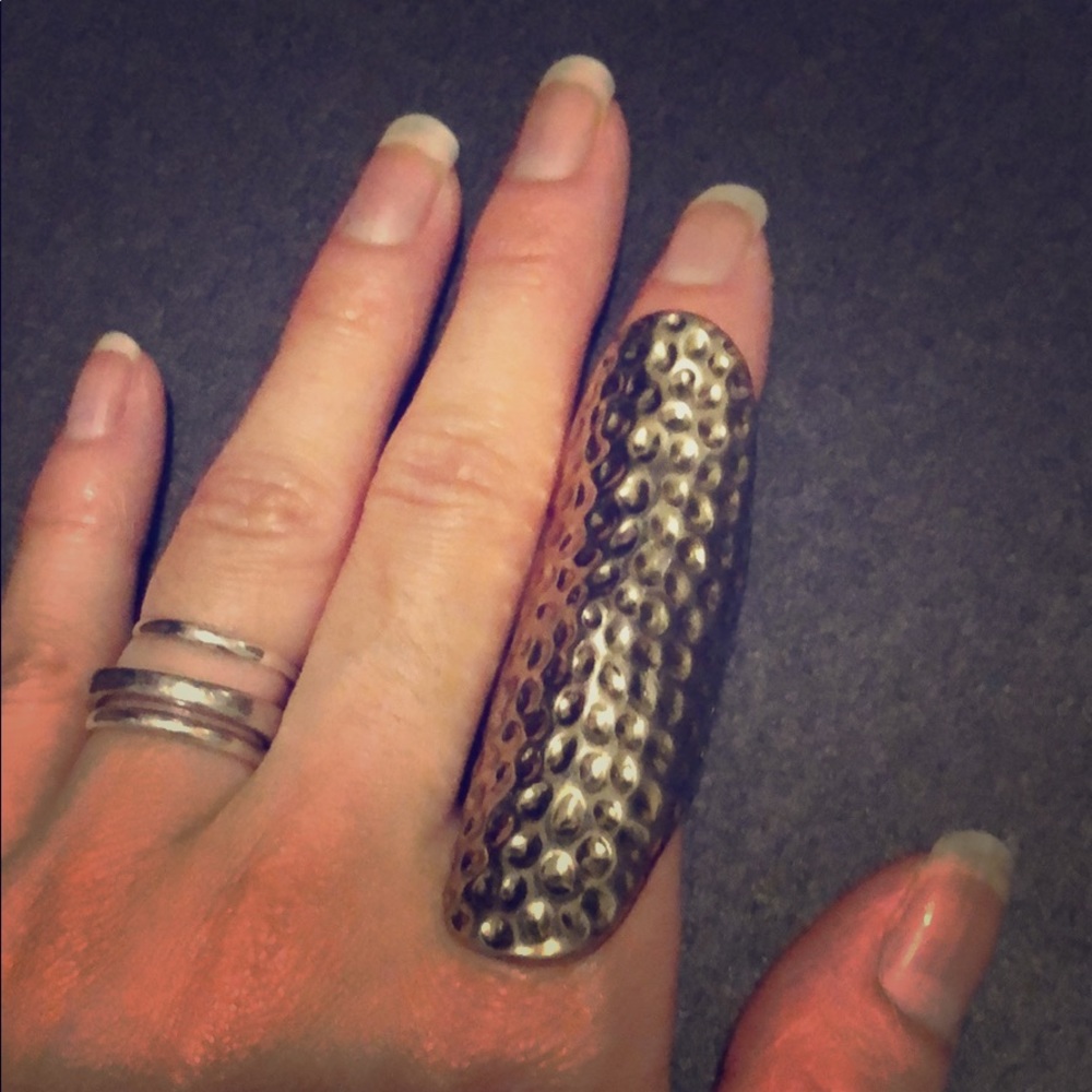 Vintage Gold Hammered Knuckle Ring